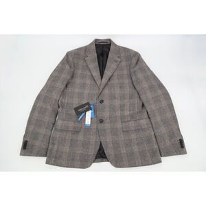Report Collection Mens 40R Modern Fit‎ Wool Sport Coat Jacket Brown Plaid NEW